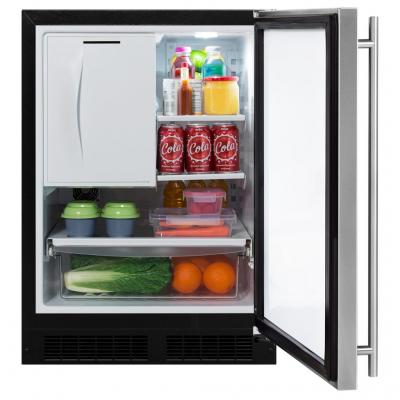 24" Marvel Refrigerator Freezer with Ice Maker and Drawer Storage - ML24RIP5LP