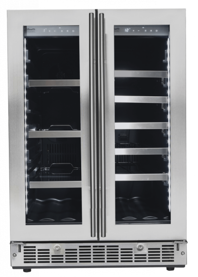 24" Silhouette French Door Beverage Center - SPRBC047D1SS