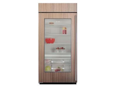 36" SUBZERO  Built-In Glass Door Refrigerator - Panel Ready - BI-36RG/O-LH
