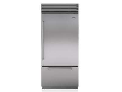  36" SUBZERO Built-In Over-and-Under Refrigerator/Freezer - BI-36U/S/TH-RH