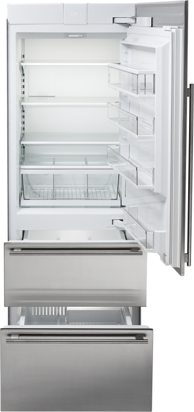 30" SUBZERO  Integrated Over-and-Under Refrigerator/Freezer with Ice Maker and Internal Dispenser - Panel Ready-  IT-30CIID-LH