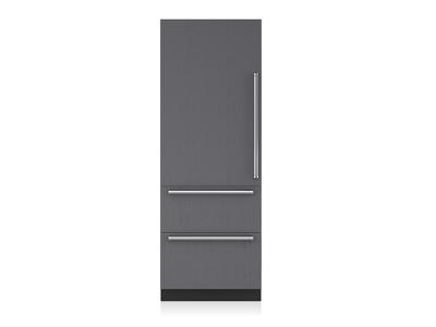  30"  SUBZERO Integrated Over-and-Under Refrigerator with Internal Dispenser - Panel Ready - IT-30RID-LH