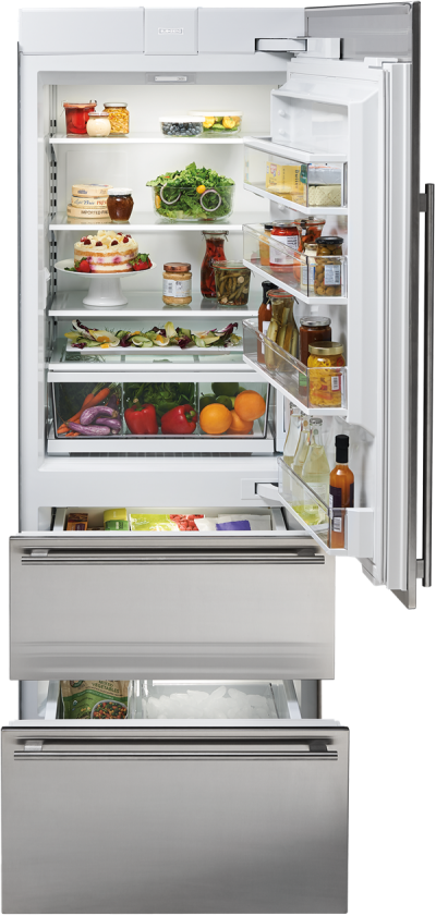 30" SUBZERO  Integrated Over-and-Under Refrigerator/Freezer with Ice Maker and Internal Dispenser - Panel Ready-  IT-30CIID-RH