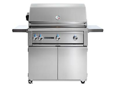 36" Sedona Freestanding Grill With Rotisserie, 1 Prosear Infrared Burner And 2 Stainless Steel Burners - L600PSFRNG