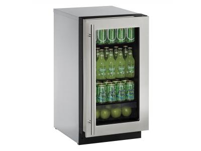 18" U-Line 2000 Series Glass Door Refrigerator - U2218RGLS00B