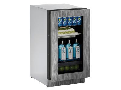 18" U-Line Modular 3000 Series Glass Door Built-In Compact Refrigerator - U3018RGLINT00B