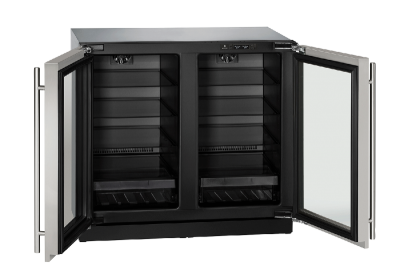 36" U-Line Modular 3000 Series Glass Door Built-In Compact Refrigerator - U3036RRGLINT00B 