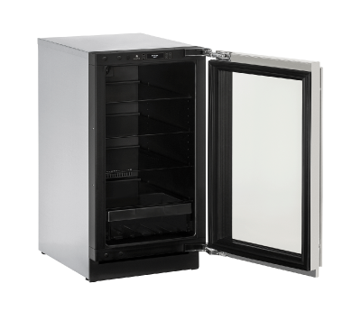 18" U-Line Modular 3000 Series Glass Door Built-In Compact Refrigerator - U3018RGLS15B