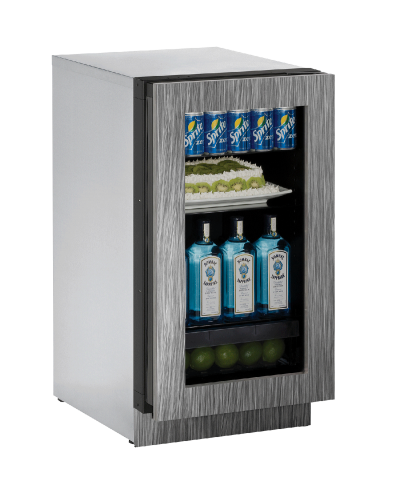 18" U-Line Modular 3000 Series Glass Door Built-In Compact Refrigerator - U3018RGLS15B