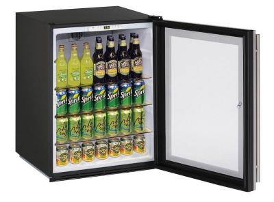 24" U-Line ADA Series Glass Door Compact Refrigerator - UADA24RGLS13B