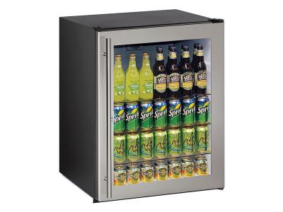 24" U-Line ADA Series Glass Door Compact Refrigerator - UADA24RGLS13B