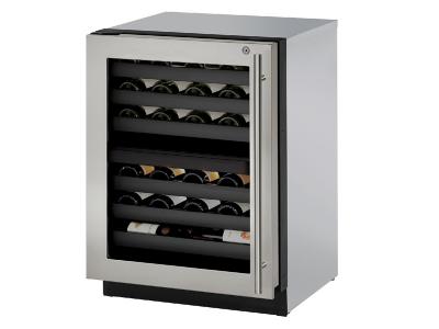 24" U-Line Modular 3000 Series Built-In Wine Cooler Stainless Frame (Lock) - U3024ZWCS15B