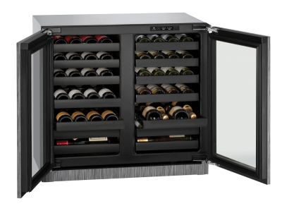 36" U-Line Modular 3000 Series Wine Cooler Stainless Frame (Lock) - U3036WCWCS13B