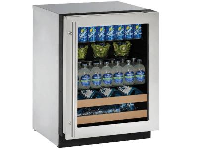 24" U-Line 2000 Series 4.9 cu. ft. Built-in Beverage Center - U2224BEVS00B