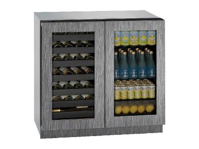 36” U-Line 3000 Series 7 Cu. Ft.  Built-in  Beverage Center -  U3036BVWCINT00B