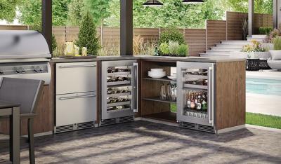 24" Perlick Signature Series Dual-Zone Outdoor Wine Reserve - HP24DO33L