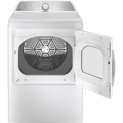 27" GE Profile 7.4 Cu. Ft. Gas Dryer in White - PTD60GBSRWS