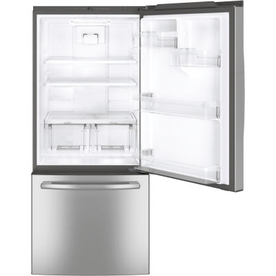 30" GE 20.9 Cu. Ft. Bottom Mount Refrigerator In Fingerprint Resistant Stainless Steel - GDE21DYRKFS