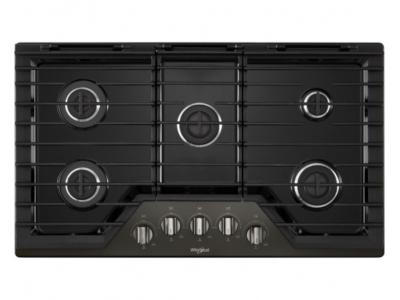 36" Whirlpool Gas Cooktop With EZ-2-Lift Hinged Cast-Iron Grates - WCG55US6HV