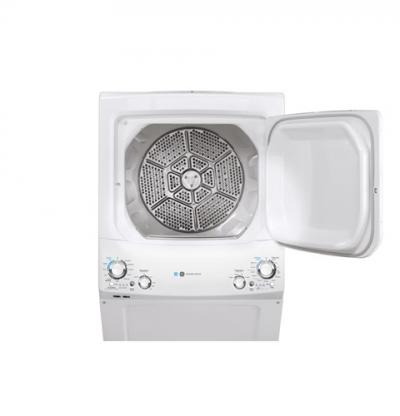 27" GE Unitized Spacemaker Washer And Electric Dryer - GUD27EEMNWW