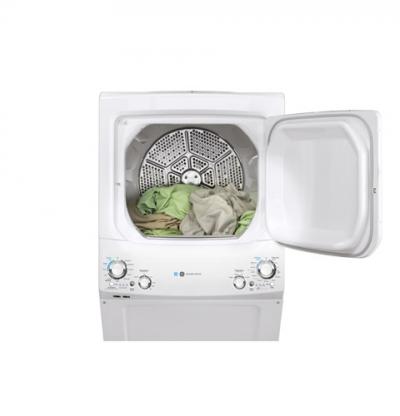 27" GE Unitized Spacemaker Washer And Electric Dryer - GUD27EEMNWW