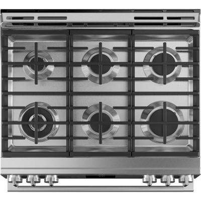 30" Café 5.6 Cu. Ft. True Convection 6-Burner Slide-In Gas Range - CCGS700M2NS5