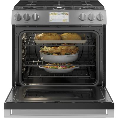 30" Café 5.7 Cu. Ft. True Convection 6-Burner Slide-In Dual Fuel Range - CC2S900M2NS5