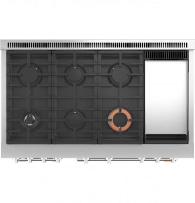 48" Café Smart Dual-Fuel Commercial-Style Range with No-Preheat Air Fry in Matte Black - C2Y486P3TD1