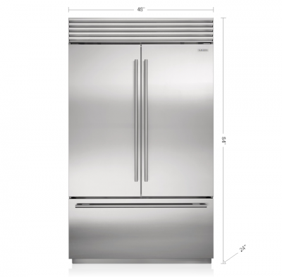 48" SubZero  Classic French Door Refrigerator With Tubular Handle in Stainless Steel - CL4850UFD/S/T