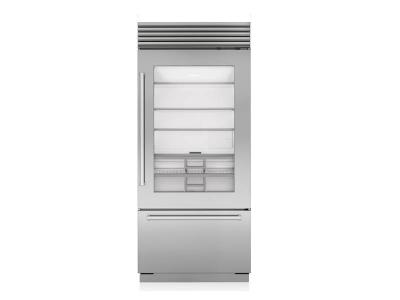 36" SubZero Left Hinge Classic Over-and-Under Refrigerator with Glass Door  - CL3650UG/S/P/L