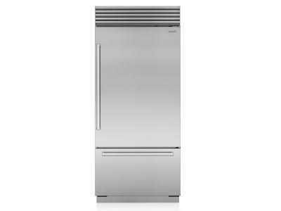36" SubZero Left Hinge Classic Over-And-Under Refrigerator With Tubular Handle - CL3650U/S/T/L