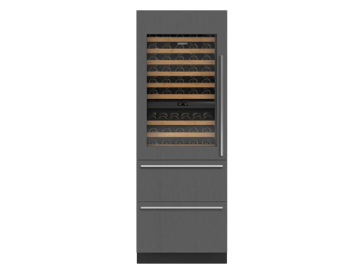 30" SubZero Left-Hinge Designer Wine Storage with Refrigerator Drawers in Panel Ready - DET3050WR/L