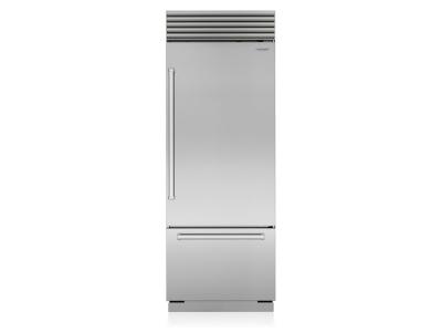 30" SubZero Tubular Handle Right Hinge Classic Over-and-Under Refrigerator With Internal Dispenser - CL3050UID/S/T/R