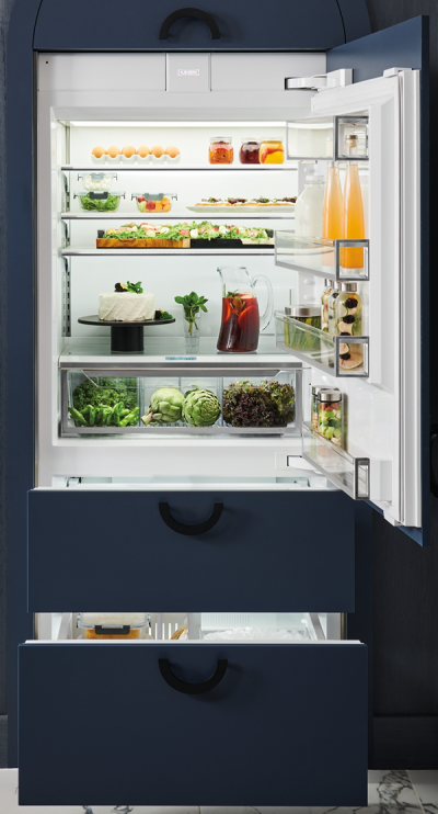 36" SubZero Designer Right Hinge Over-and-Under Refrigerator with Ice Maker - DET3650CI/R