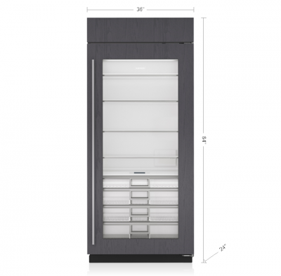36" SubZero 22.9 Cu. Ft. Classic Refrigerator with Glass Door in Panel Ready -  CL3650RG/O/L