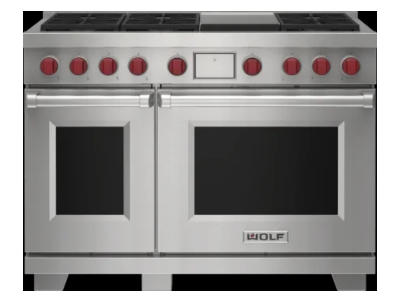 48" Wolf 7.8 Cu. Ft. Dual Fuel Range with 6 Burners and Infrared Charbroiler - DF48650C/S/P/LP