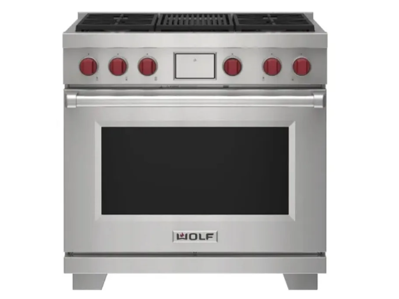 36 Gas Range 4 Burner Infrared Griddle Wolf Rangetop