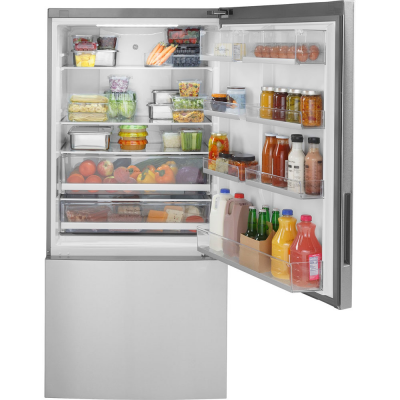 32" GE 17.7 Cu. Ft. Bottom Mount Refrigerator in Fingerprint Resistant Stainless Steel - GBE17HYRFS