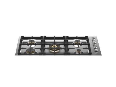 36" Bertazzoni Drop-in Gas Cooktop with 5 Brass Burners - PROF365QBXT