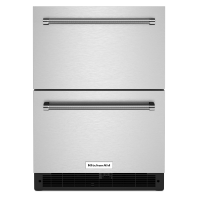 24" KitchenAid Undercounter Double-Drawer Refrigerator in Stainless Steel  - KUDR204KSB