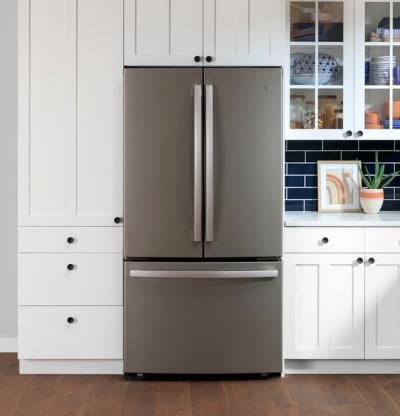 36" GE Energy Star Counter Depth French Door Refrigerator in Fingerprint Resistant Slate - GWE23GMNES