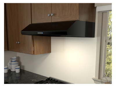 30" Zephyr Hurricane Under Cabinet Range Hood in Black - AK2500CB