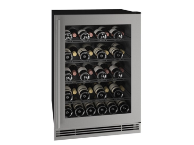 24" U-Line Wine Refrigerator with 5.7 Cu. Ft. Capacity and Stainless Frame Finish - UHWC024-SG01A