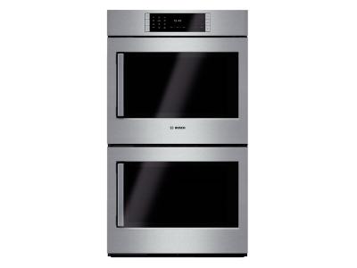 30" Bosch Benchmark  Series Double Wall Oven With Right Swing Door In Stainless Steel - HBLP651RUC