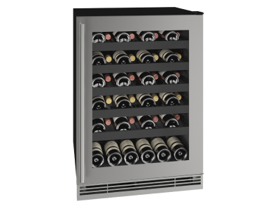 24" U-Line 5.5 Cu. Ft. 1 Class Wine Refrigerator in Stainless Frame - UHWC124-SG01A