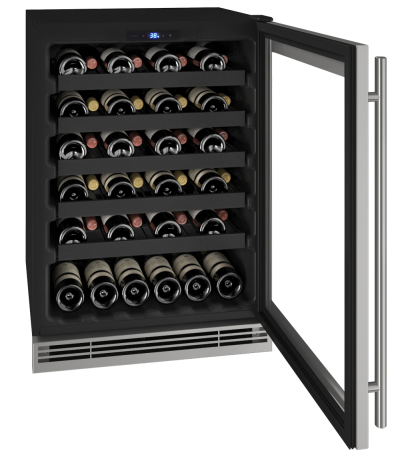 24" U-Line 5.5 Cu. Ft. 1 Class Wine Refrigerator in Stainless Frame - UHWC124-SG01A