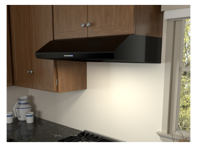 36" Zephyr Hurricane Under Cabinet Range Hood in Black - AK2536CB