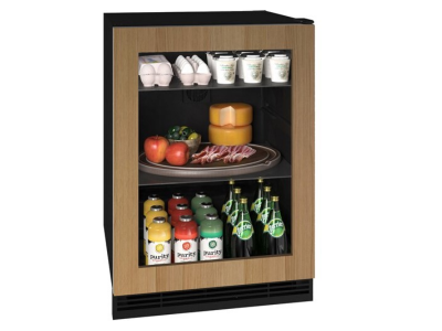 24" U-Line Compact Refrigerator with 5.7 Cu. Ft. Capacity and Integrated Frame Brightshield - UHRE124-IG81A