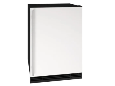 24" U-Line Compact Refrigerator with 5.7 Cu. Ft. Capacity and White Solid Brightshield - UHRE124-WS81A