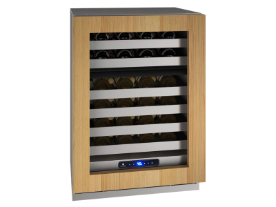 24" U-Line 5.1 Cu. Ft. 5 Class Dual-Zone Wine Refrigerator in Integrated Frame with Field Reversible - UHWD524-IG01A